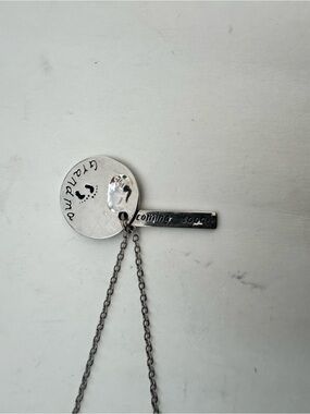 Vintage Grandma Coming Soon Pregnancy Announcement Choker Necklace Silver Tone